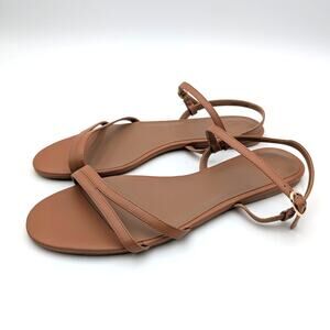 Nordstrom Rack Paros Strappy Flat Sandal Women's Tan/Brown Size US11M EU41